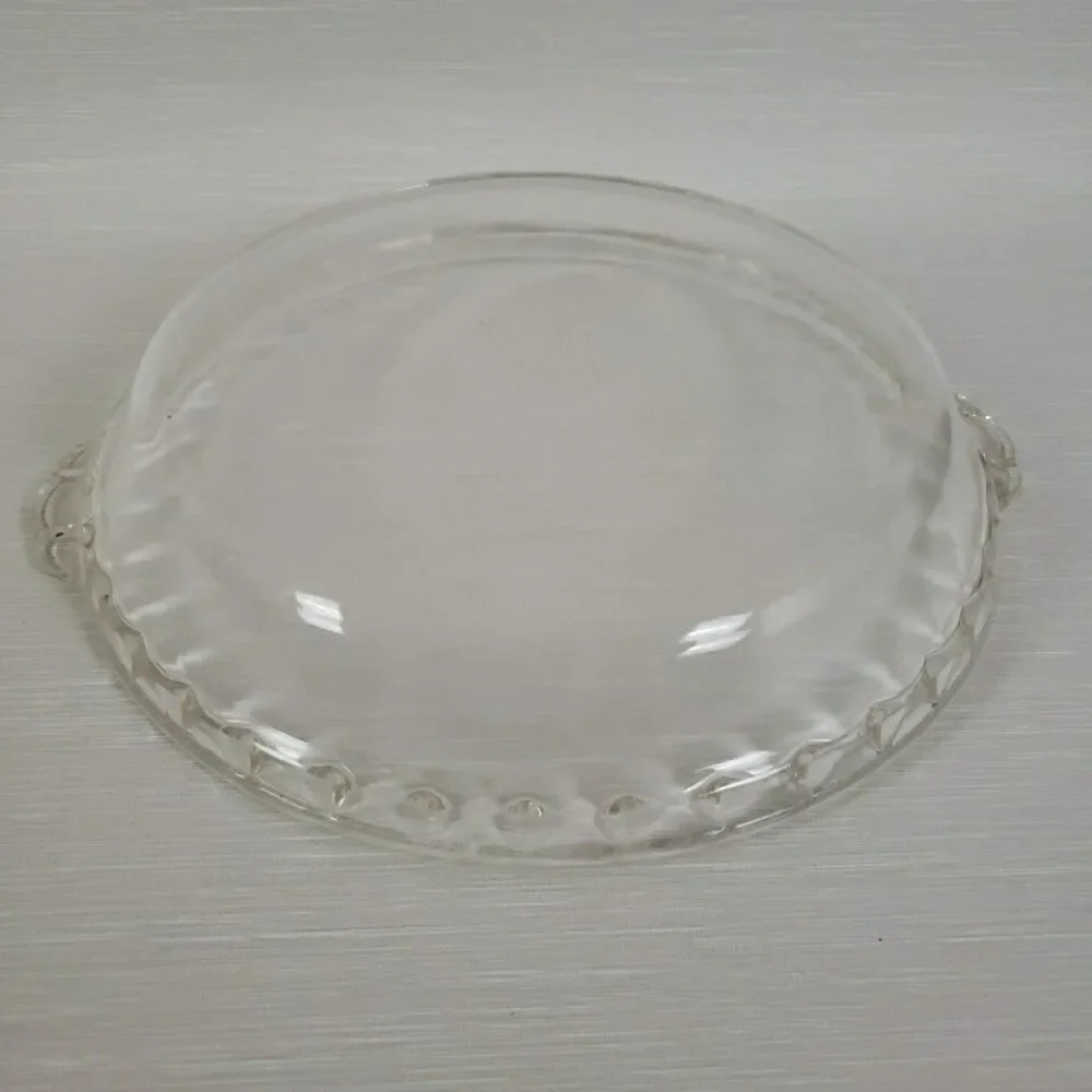 Pyrex Pie Plate 229 23cm #18 Fluted Deep Dish Clear Glass Bakeware VTG MCM
